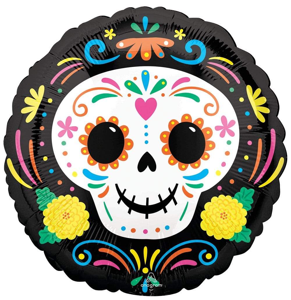 Anagram Mylar & Foil Day of the Dead Skull 18″ Balloon