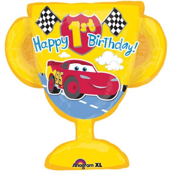 Anagram Mylar & Foil Disney Cars Trophy Happy 1st Birthday 27″ Balloon