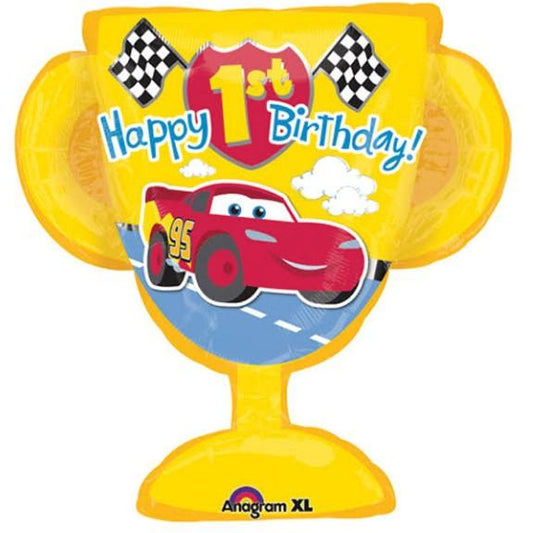 Anagram Mylar & Foil Disney Cars Trophy Happy 1st Birthday 27″ Balloon