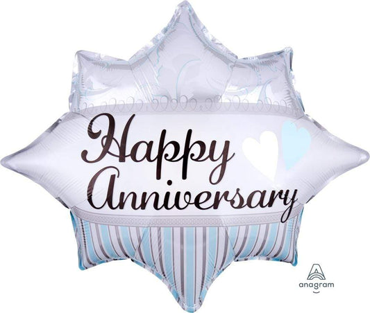 Anagram Mylar & Foil Elegant Happy Anniversary Burst 20" Mylar Foil Balloon
