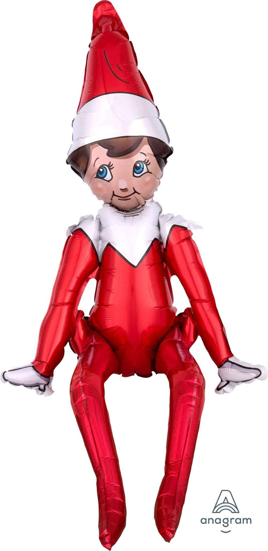 Anagram Mylar & Foil Elf on a Shelf Sitting 29″ Balloon