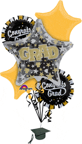 Anagram Mylar & Foil Glitter Grad Balloon Bouquet