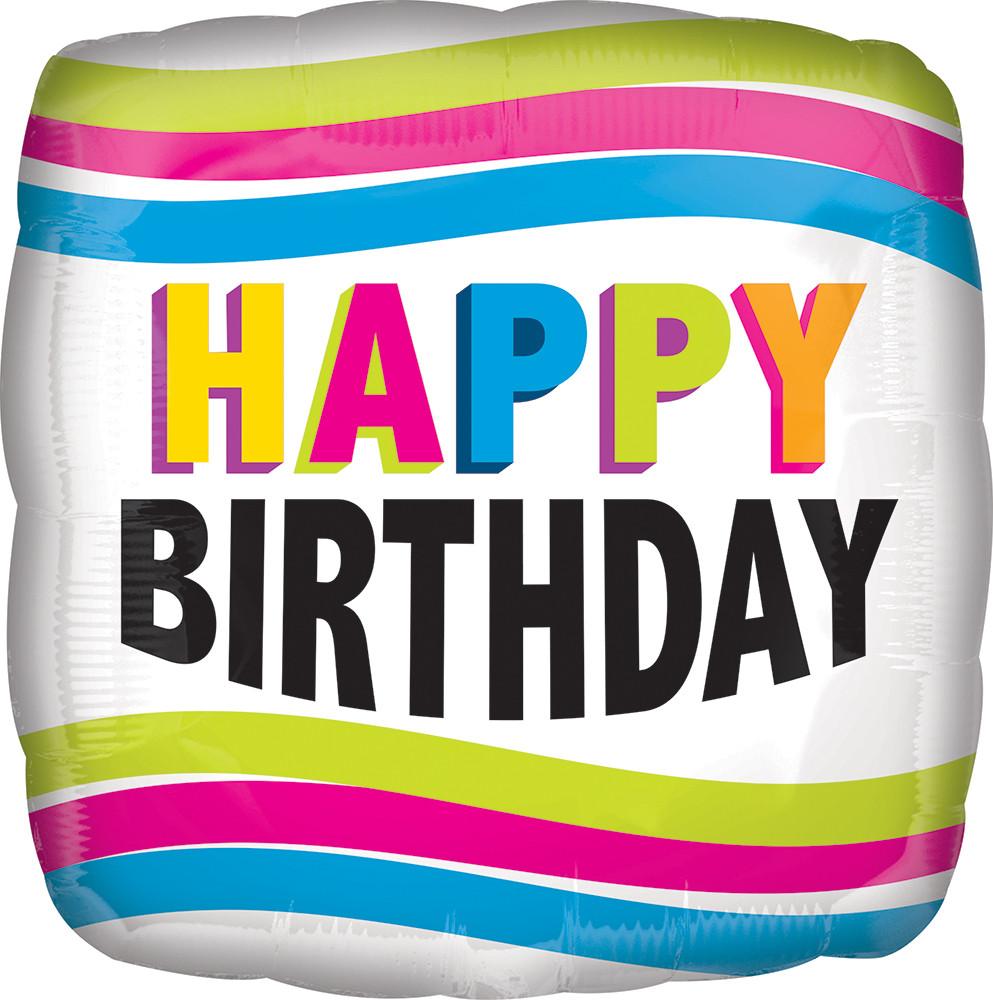 Anagram Mylar & Foil Happy Birthday Bright 18″ Balloon