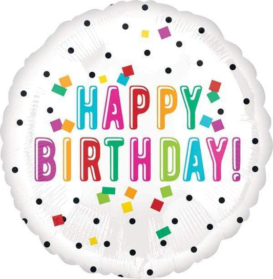 Anagram Mylar & Foil Happy Birthday Colorful Confetti 18″ Balloon