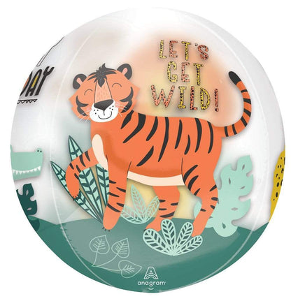 Anagram Mylar & Foil Happy Birthday Get Wild Orbz 16″ Balloon