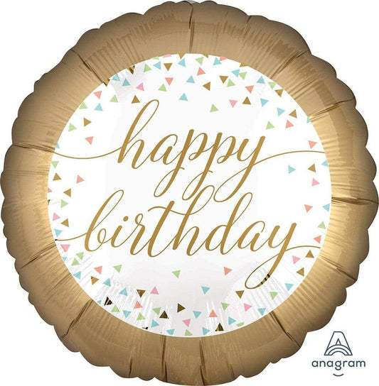 Anagram Mylar & Foil Happy Birthday Pastel Confetti 17″ Balloon