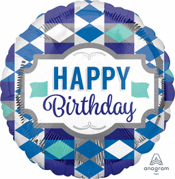Anagram Mylar & Foil Happy Birthday Tie Pattern 18″ Balloon