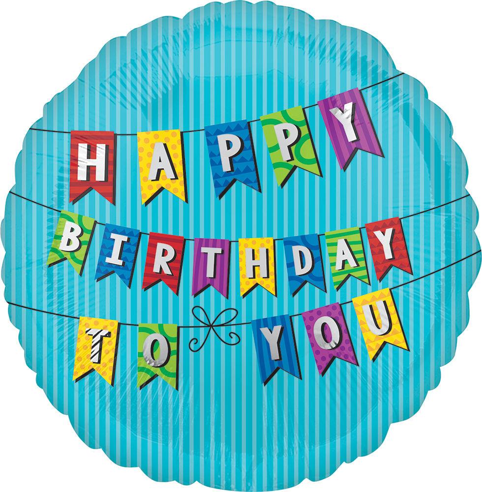 Anagram Mylar & Foil Happy Birthday To You Pennants 18″ Balloon