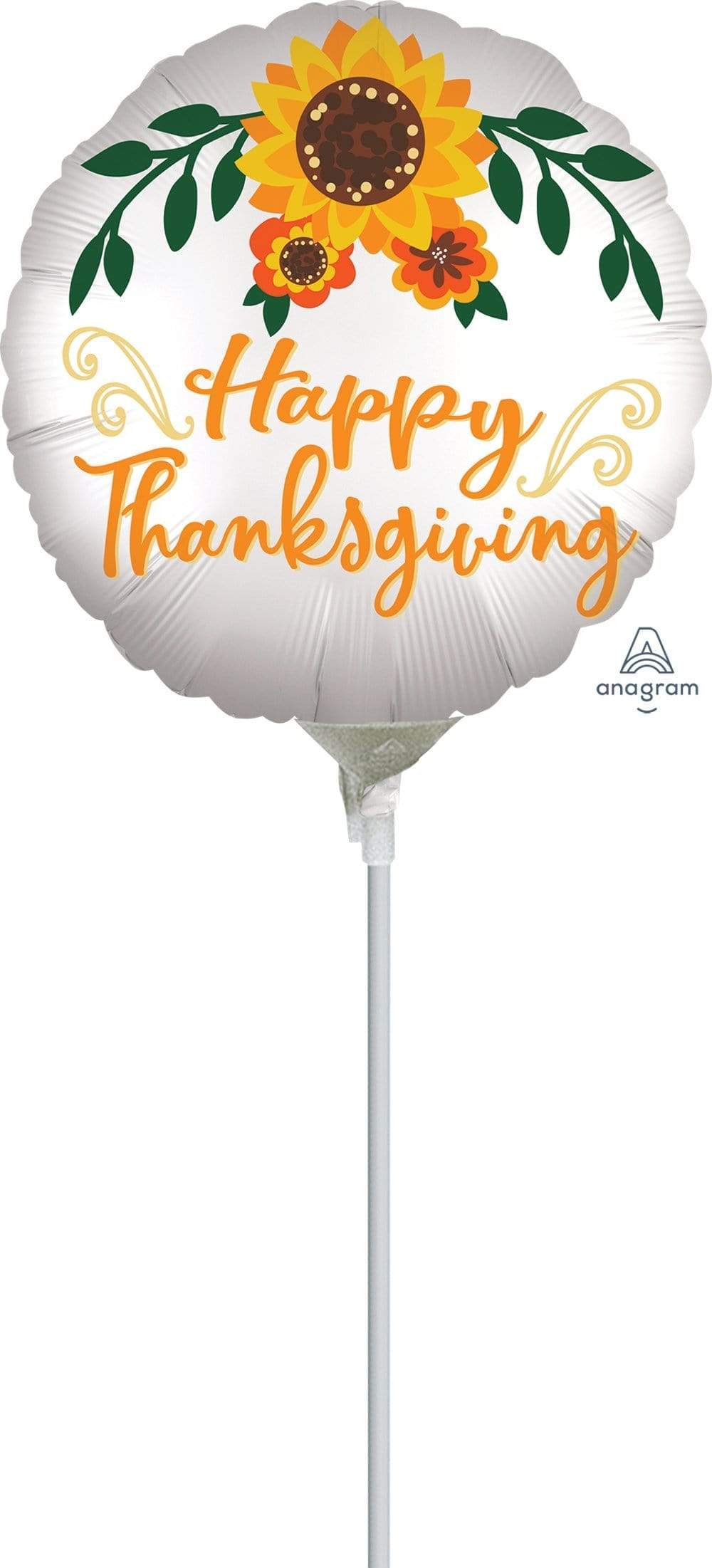 Anagram Mylar & Foil Happy Thanksgiving Satin 9″ Balloon (requires heat-sealing)