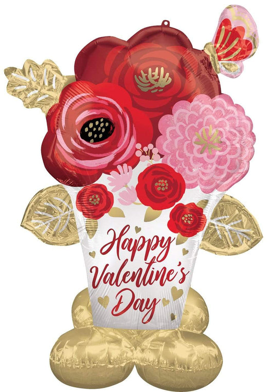 Anagram Mylar & Foil Happy Valentine's Day Airloonz Flower Bouquet Balloon