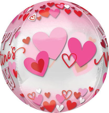 Anagram Mylar & Foil Happy Valentine's Day Orbz 16″ Balloon