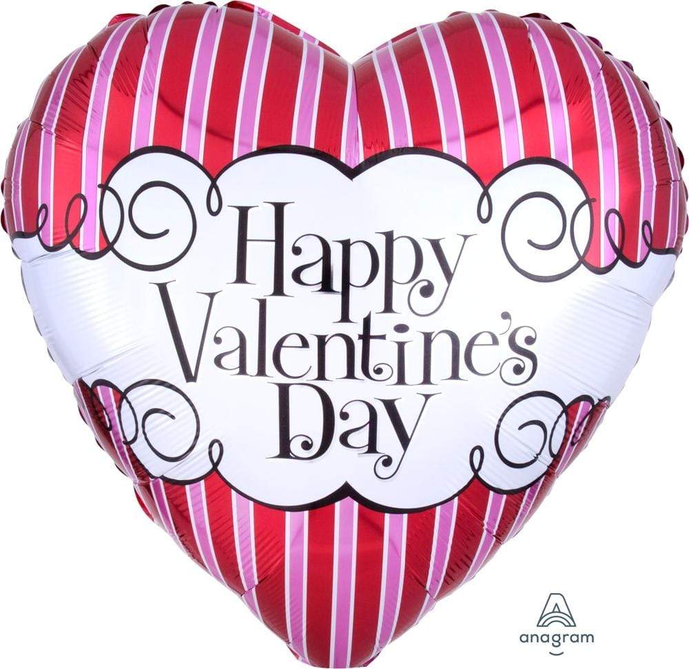 Anagram Mylar & Foil Happy Valentines Day Candy Striped 28″ Foil Balloon