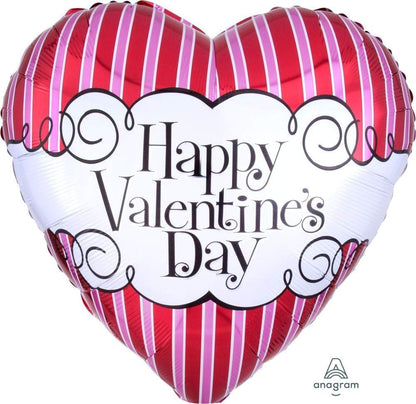Anagram Mylar & Foil Happy Valentines Day Candy Striped 28″ Foil Balloon