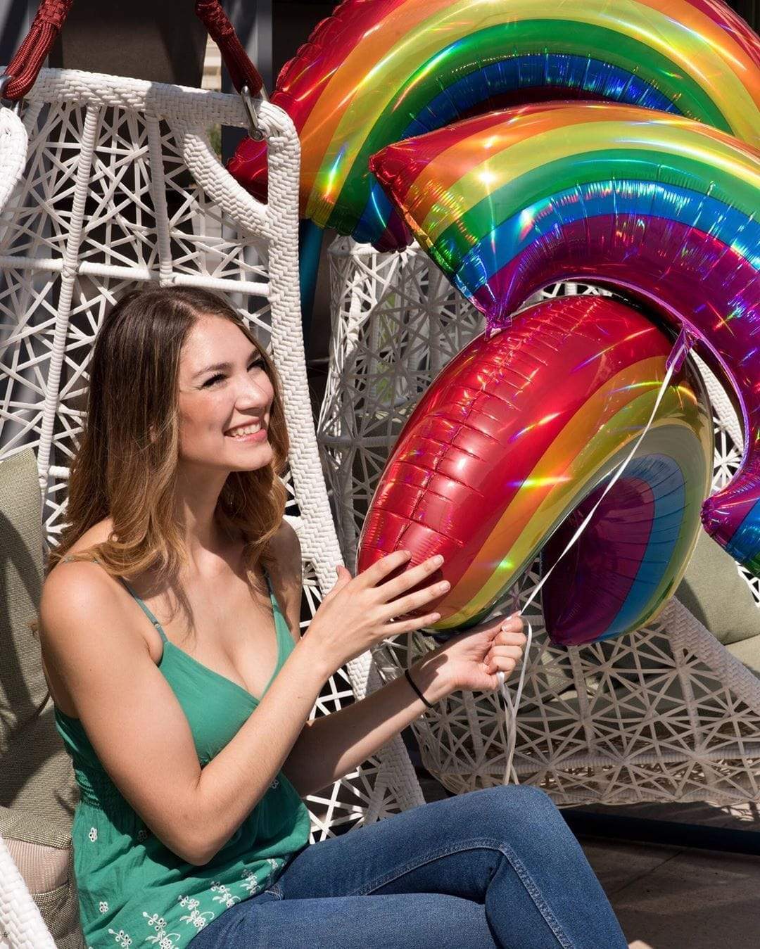 Anagram Mylar & Foil Iridescent Rainbow 34″ Holographic Foil Balloon