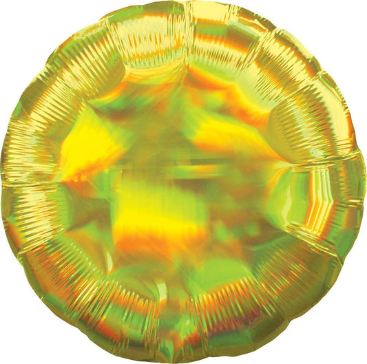 Anagram Mylar & Foil Iridescent Yellow Round 18″ Balloon
