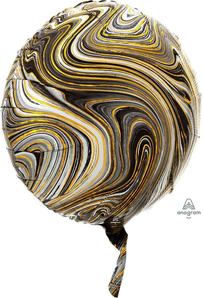 Anagram Mylar & Foil Marblez™ Black Circle 18″ Balloon