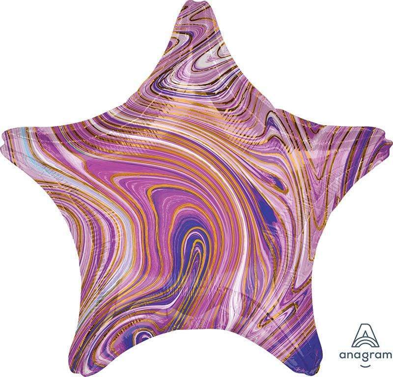 Anagram Mylar & Foil Marblez™ Purple Star 18″ Balloon