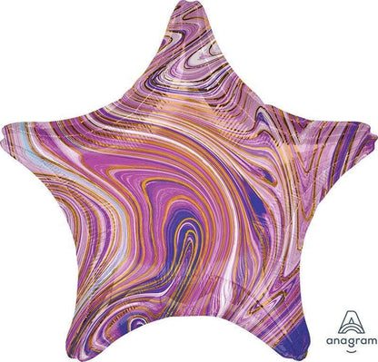 Anagram Mylar & Foil Marblez™ Purple Star 18″ Balloon