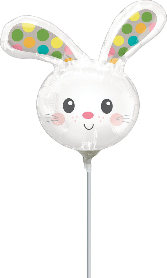 Anagram Mylar & Foil Mini Shape Spotted Bunny Head Balloon