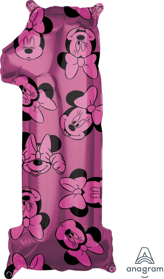 Anagram Mylar & Foil Minnie Mouse Forever Number 1 26″ Foil Balloon
