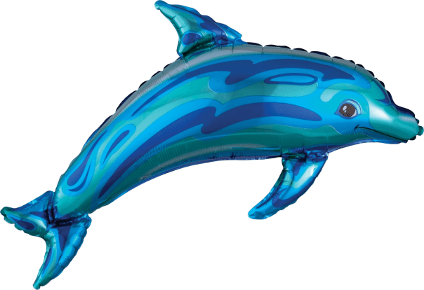 Anagram Mylar & Foil Ocean Blue Dolphin 37" SuperShape Balloon