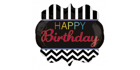 Op Art Birthday Celebration 22″ Foil Balloon