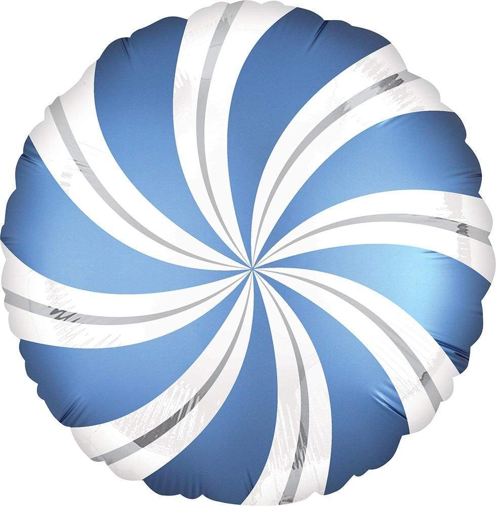Anagram Mylar & Foil Satin Azure Candy Swirl 18″ Balloon