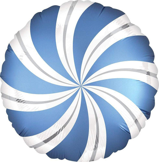 Anagram Mylar & Foil Satin Azure Candy Swirl 18″ Balloon