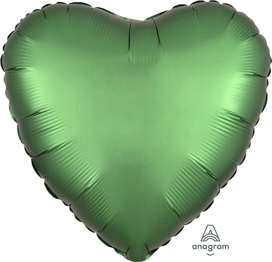 Anagram Mylar & Foil Satin Luxe™ Emerald Heart 18″ Balloon
