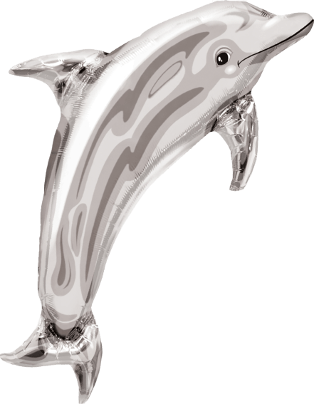 Silver Dolphin 37" Mylar Foil Balloon