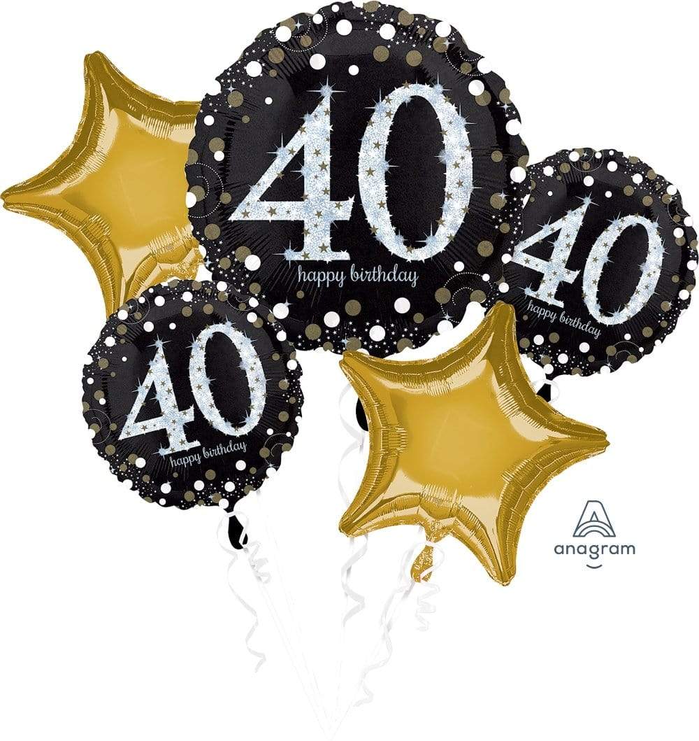 Sparkling Birthday 40 Balloon Bouquet
