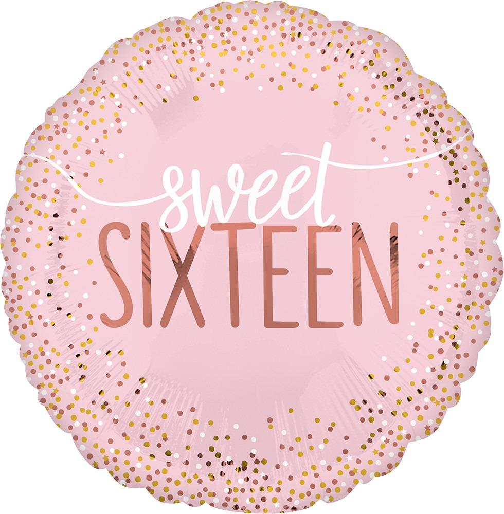 Anagram Mylar & Foil Sweet Sixteen Blush 18″ Balloon