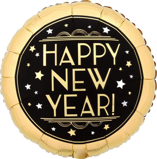 Anagram Mylar & Foil Vintage Gold Satin Happy New Year 18″ Balloon