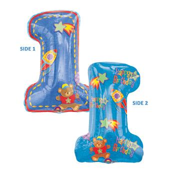 Anagram Number 1 28" 1st Birthday Boy Balloon