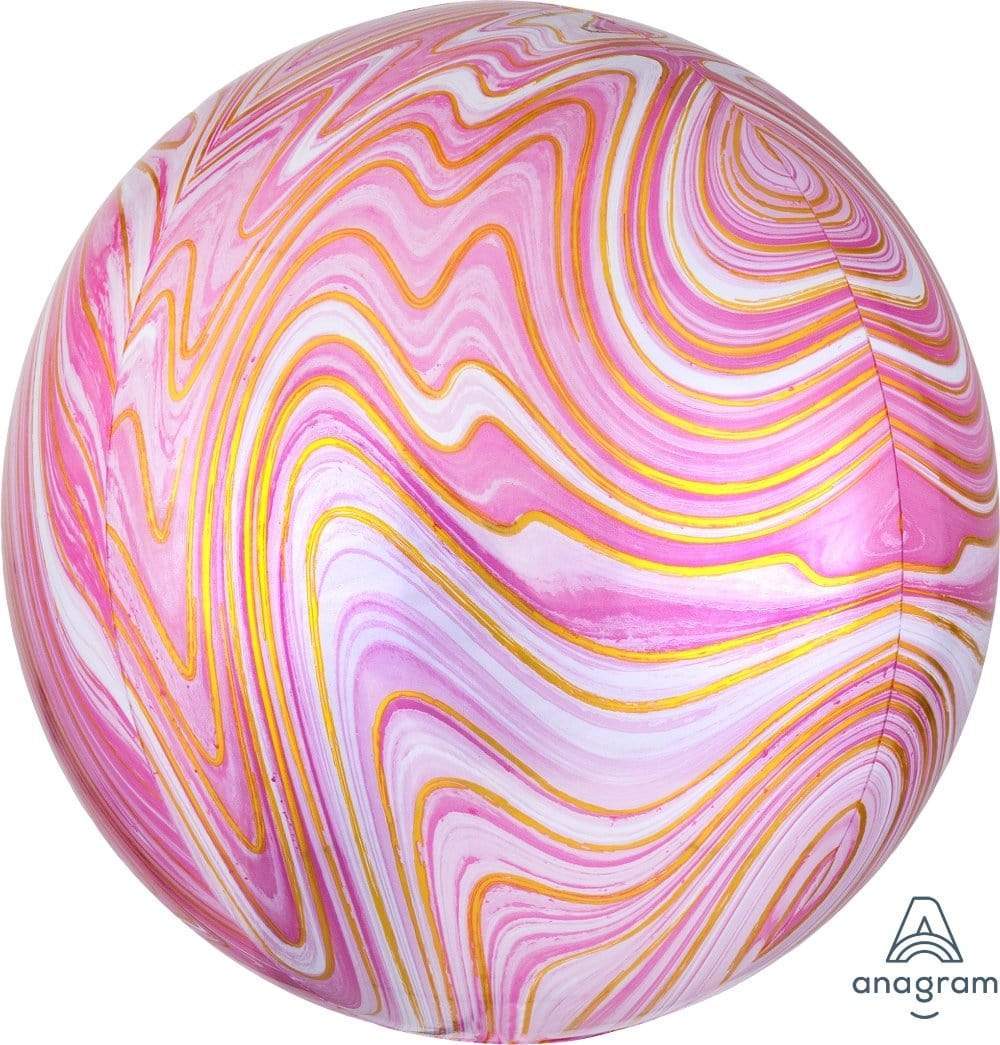 Anagram Pink Marblez 16″ Orbz Balloon