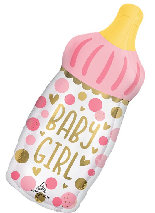 Baby Girl Bottle 31″ Foil Balloon by Anagram from Instaballoons