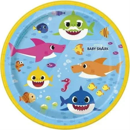 7" Paper Plates - Baby Shark (8ct) - Unique