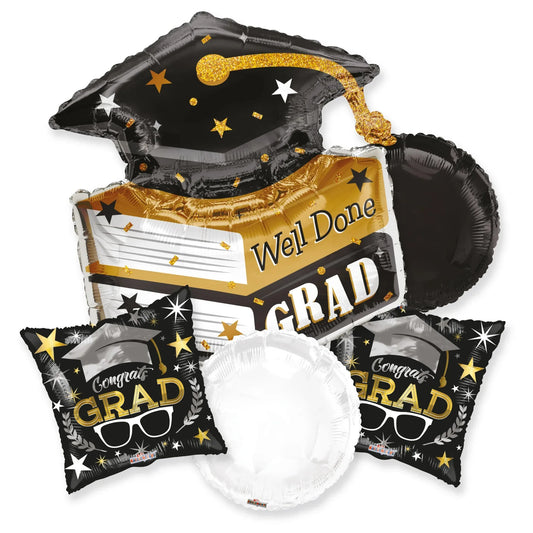 Balloon Bouquet - Books Grad Cap Graduation - Conver USA