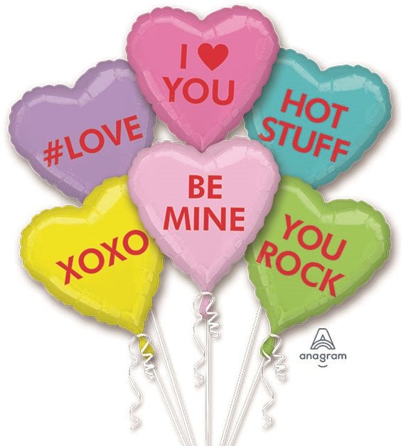 Balloon Bouquet - Candy Hearts - Anagram