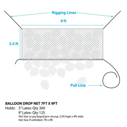 Balloon Net Pre-Strung™ (9ft x 7ft) - Silver Rainbow
