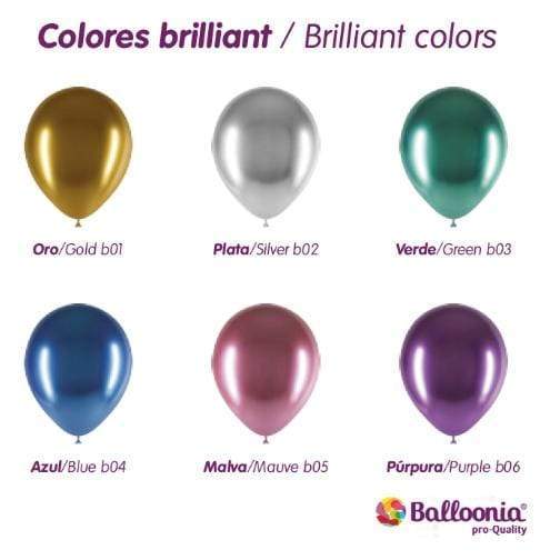 Balloonia Latex Brilliant Assortment 12″ Latex Balloons (50 count)