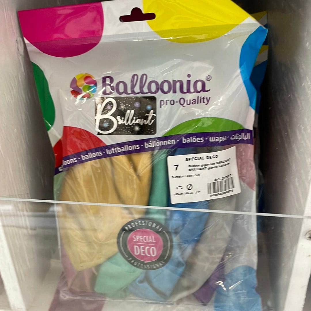 Balloonia Latex Brilliant Assortment 23″ Latex Balloons (7 count)