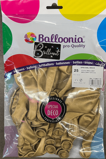 Balloonia Latex Brilliant Gold 12″ Latex Balloons (25 count)