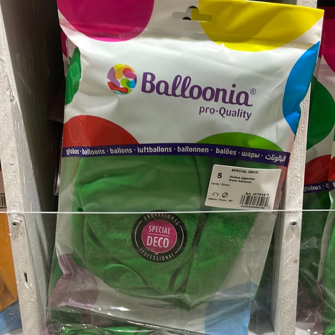 Balloonia Latex Green 36″ Latex Balloons (5 count)
