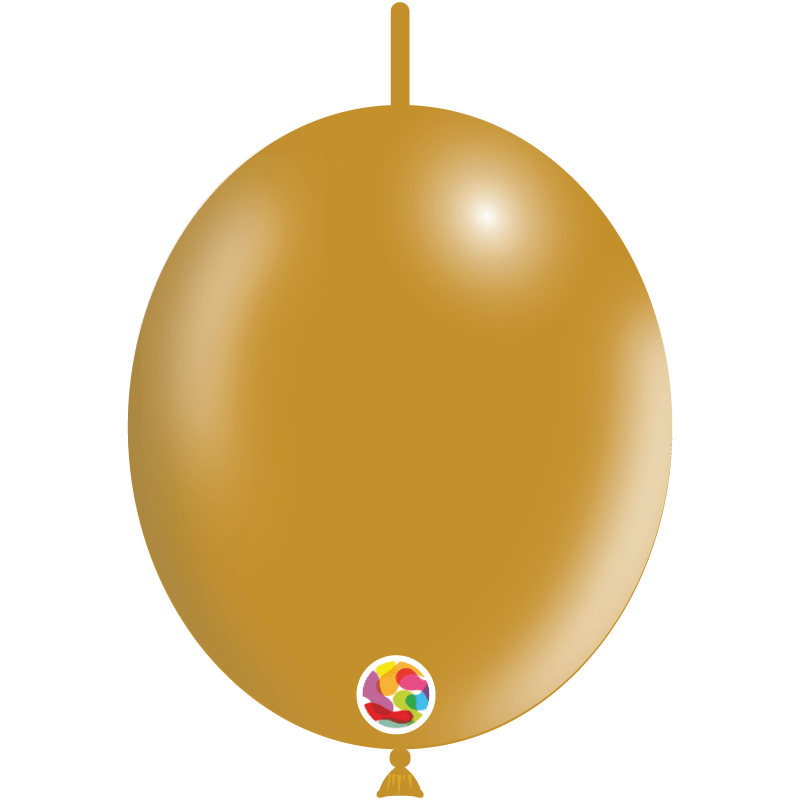 Balloonia Latex Metallic Gold Deco-Link 12″ Latex Balloons (100 count)