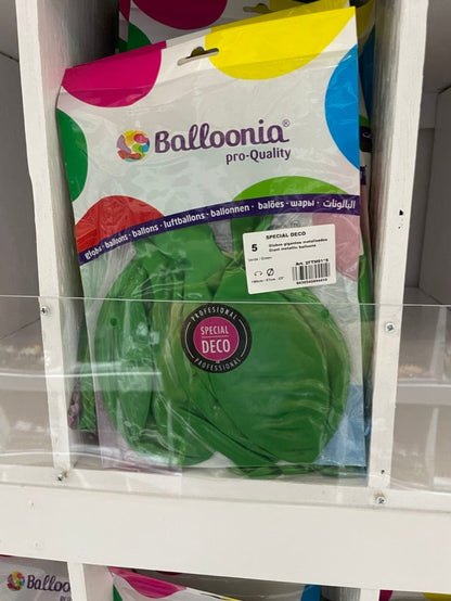 Balloonia Latex Metallic Green 23″ Latex Balloons (5 count)