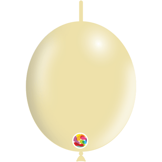 Balloonia Latex Metallic Ivory Deco-Link 12″ Latex Balloon