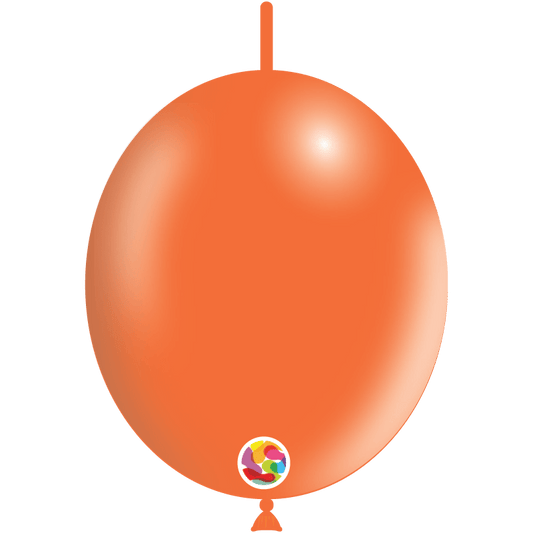 Balloonia Latex Metallic Orange Deco-Link 12″ Latex Balloons (100 count)