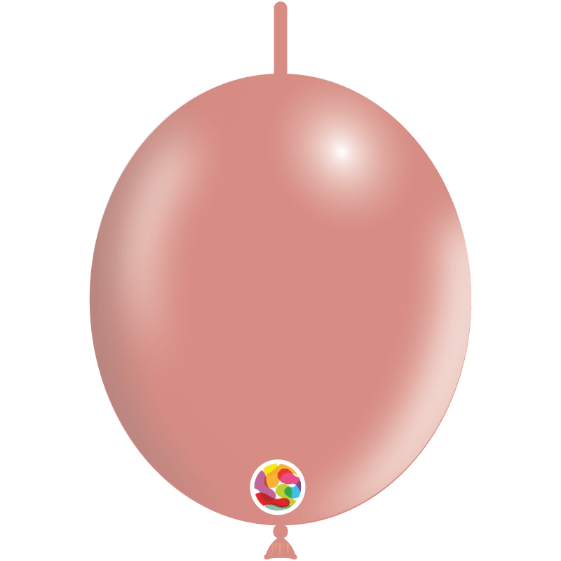 Balloonia Latex Metallic Rose Gold Deco-Link 12″ Latex Balloons (100 count)