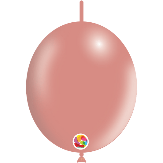 Balloonia Latex Metallic Rose Gold Deco-Link 12″ Latex Balloons (100 count)